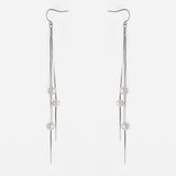 Sterling Silver Pearl Dangling Earrings