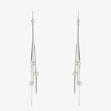 Sterling Silver Pearl Dangling Earrings