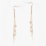 Rose Gold Pearl Dangling Earrings