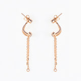 Rose Gold Triangular Three Chain Earrings