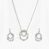 Silver Rose Jewelry Set