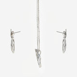 Silver Rose Jewelry Set