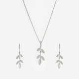 Silver Lucky Plant Jewelry Set