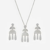 Silver Half Moon Jewelry Set