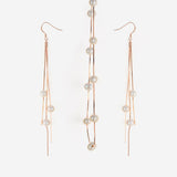 Rose Gold Hanging Pearl Jewelry Set