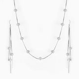 Sterling Silver Hanging Pearl Jewelry Set