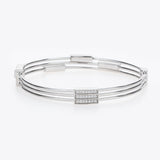 Silver Triple Chain Classy Loop Bracelet