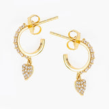 Golden Hanging Heart Earring