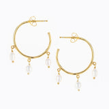 Golden Pearl Hoop Earring