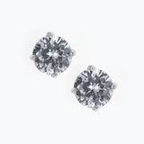 Silver Solitaire Mini Earrings