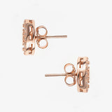 Rose Gold And Silver Circle Zircon Earrings