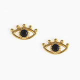 Golden Evil Eye Earrings