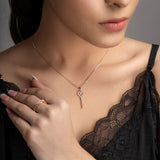 Rose Gold Heart Key Necklace