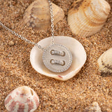 Silver Button Necklace