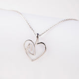 Silver Heart in a Heart Necklace