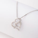 Silver Heart in a Heart Necklace