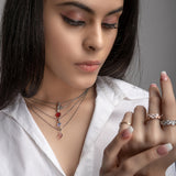 Silver White Stone Neclace