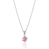 Silver Pink Stone Necklace