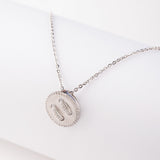 Silver Button Necklace