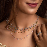 Silver Pink Queen's Necklace