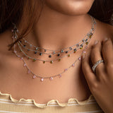 Silver Green Stone Queen's Necklace