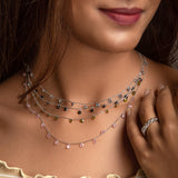 Silver Rainbow Stone Queen's Necklace