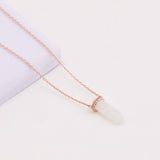 Rose gold moon stone necklace