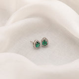 Eva Emerald sterling silver earrings