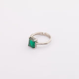 Eva Emerald Sterling Silver Ring