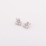 flowered birthstone sterling silver earring