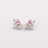 flowered birthstone sterling silver earring