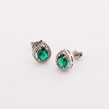 Eva Emerald sterling silver earrings