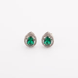 Eva Emerald sterling silver earrings