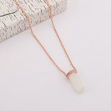 Rose gold moon stone necklace