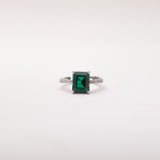 Eva Emerald Sterling Silver Ring