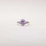 Lavender pear shaped ring