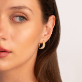 Sparkling Hoop earring i 925 sterling silver i 18kt gold vermeil