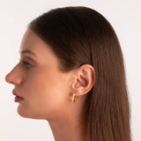 Sparkling Hoop earring i 925 sterling silver i 18kt gold vermeil