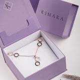 Rose Gold Dangling Rings Necklace