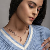 Rose Gold Dangling Rings Necklace
