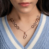 Rose Gold Dangling Rings Necklace