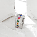 Silver Multi-Color Queen Ring