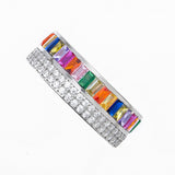 Silver Multi-Color Queen Ring