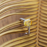 Sparkling Silver Yellow Gem Ring