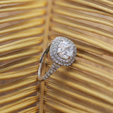 Silver Cushion Halo Ring