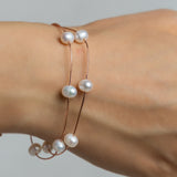 Rose-Gold Double Layered Pearl Bracelet