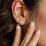 Rose Gold Round Earrings