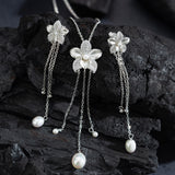 Silver Pearl Flower Jewelry