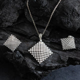 Silver Square Zircon Jewelry Set