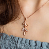 Rose Gold Faith Leaves Jewelry Set